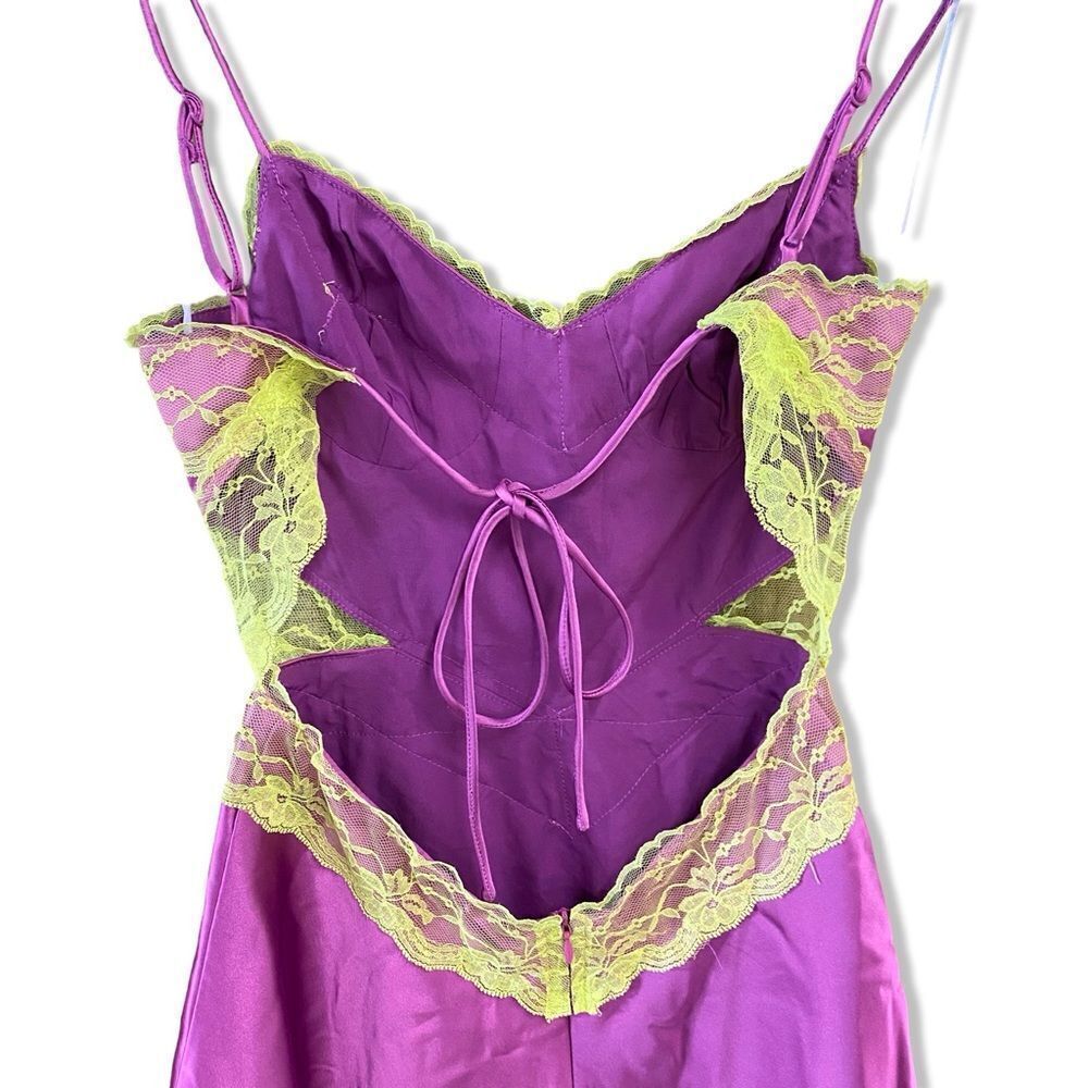NWT More to come Kyla Mini Dress Orchid purple lace slip lingerie Revolve XS - Picture 9 of 12